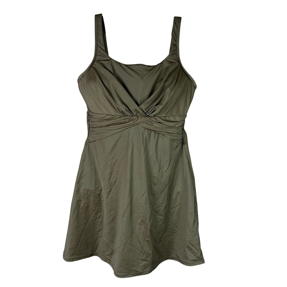 Lands' End Women's 8 Underwire Dresskini Swim‎ Cover Up Dress Rich Coffee